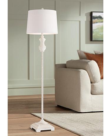 Barnes and Ivy Verona 61 1/2" Traditional Vintage White Floor Lamp