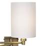 2_Barnes and Ivy White Cylinder Shade Antique Brass Swing Arm Wall Lamp more views