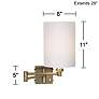 4_Barnes and Ivy White Cylinder Shade Antique Brass Swing Arm Wall Lamp more views