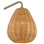 Barnes and Ivy Willa Gold and Wicker Shade Swing Arm Plug-In Wall Light