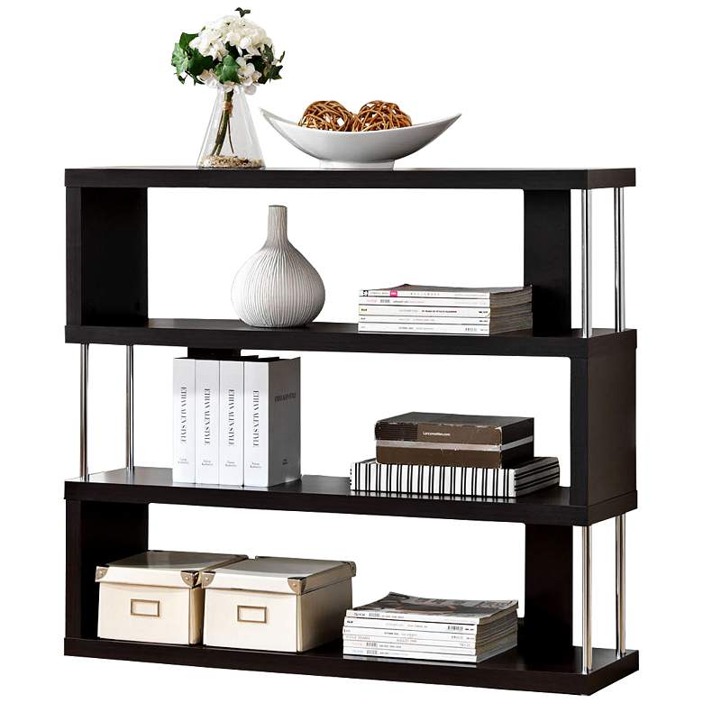 Image 1 Barnes Dark Faux Wood 3-Shelf Bookcase