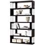 Barnes Dark Faux Wood 6-Shelf Bookcase