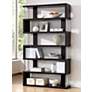 Barnes Dark Faux Wood 6-Shelf Bookcase