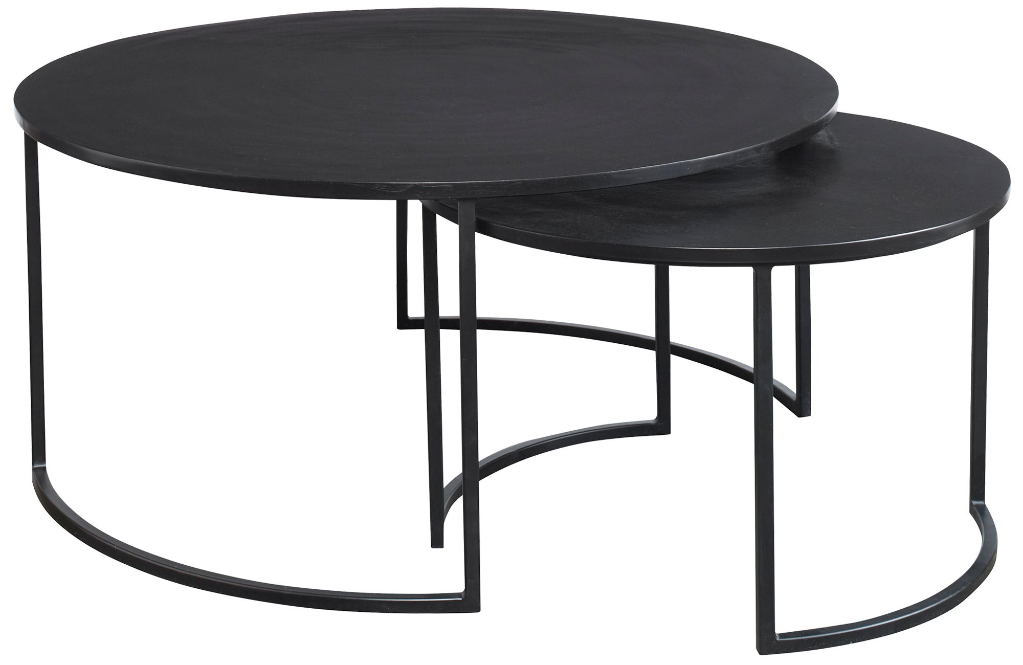 Barnette 35 1/2" Wide Black Nesting Coffee Tables Set of 2