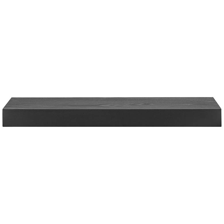 Image 6 Barney 23 1/2" Wide Matte Black Wood Floating Wall Shelf more views