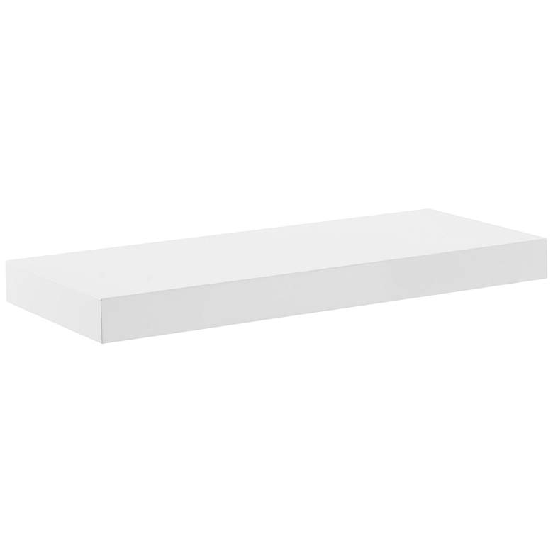 Image 1 Barney 23 1/2" Wide White Lacquer Wood Floating Wall Shelf