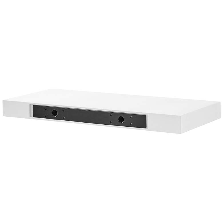 Image 5 Barney 23 1/2" Wide White Lacquer Wood Floating Wall Shelf more views