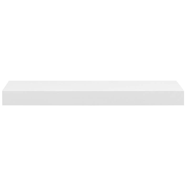Image 6 Barney 23 1/2" Wide White Lacquer Wood Floating Wall Shelf more views