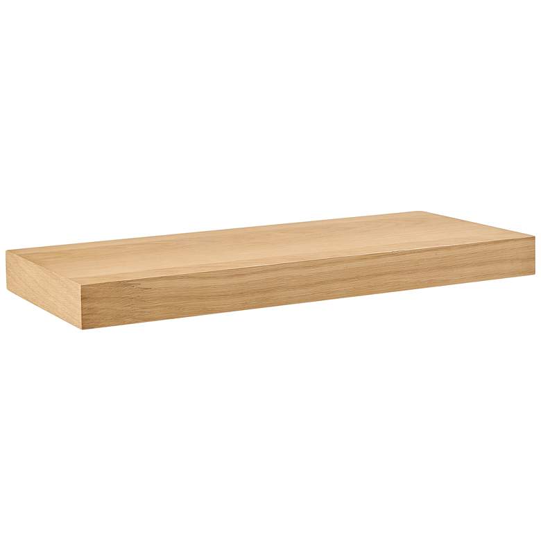 Image 1 Barney 23 1/2"W American Oak Veneer Wood Floating Wall Shelf