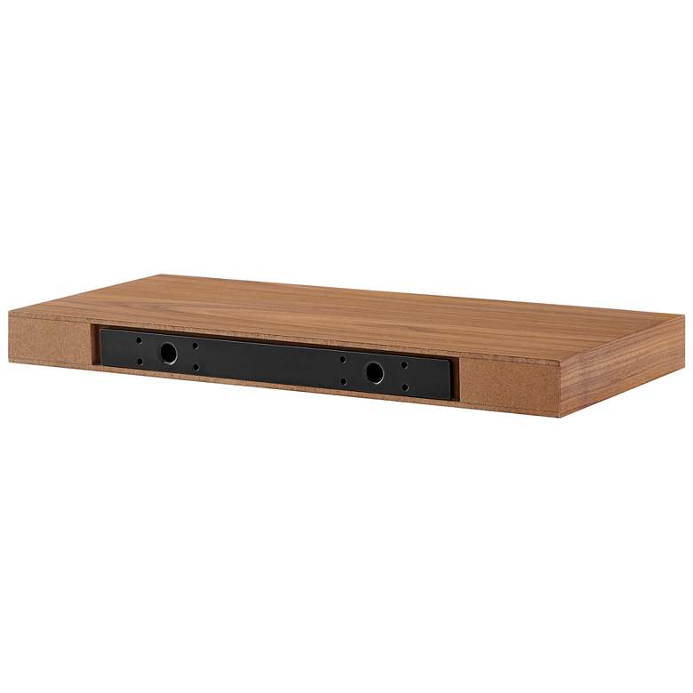 Image 5 Barney 23 1/2"W American Walnut Veneer Floating Wall Shelf more views