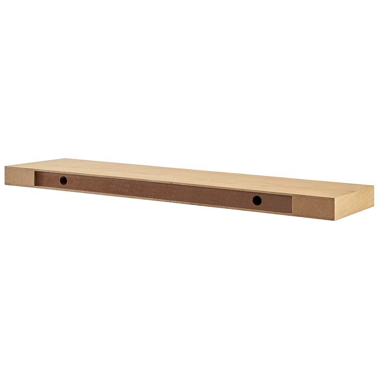 Image 5 Barney 36" Wide American Oak Veneer Wood Floating Wall Shelf more views