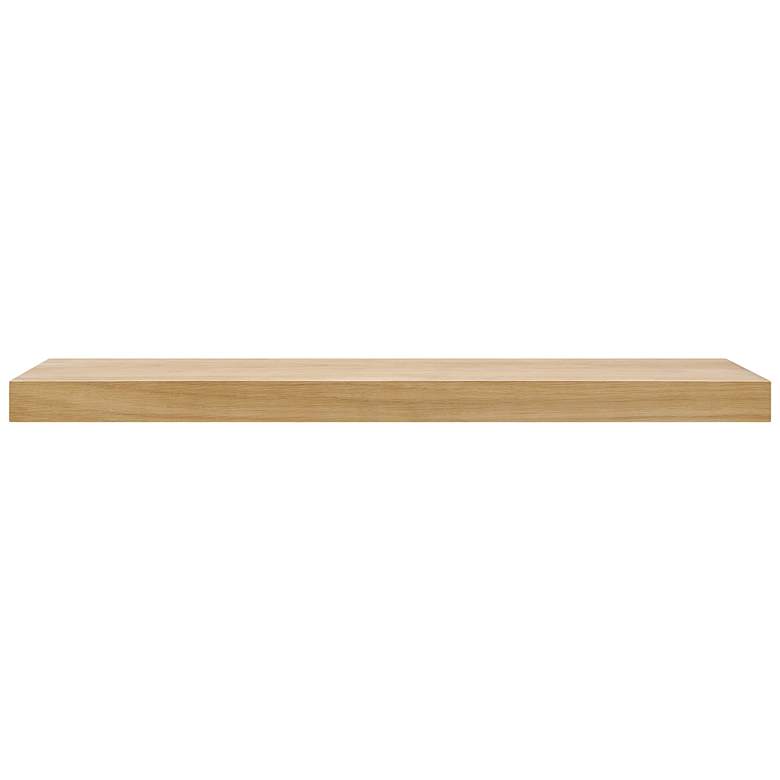 Image 6 Barney 36" Wide American Oak Veneer Wood Floating Wall Shelf more views