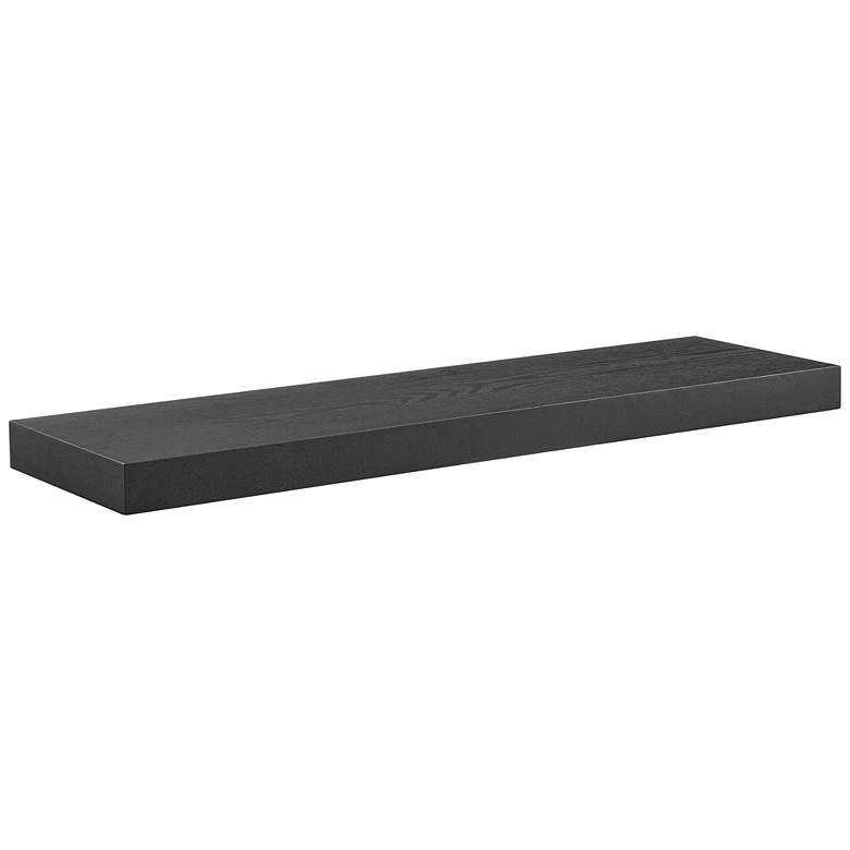 Image 1 Barney 36" Wide Matte Black Wood Floating Wall Shelf