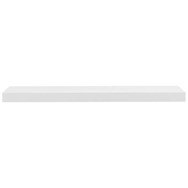 Image 6 Barney 36" Wide White Lacquer Wood Floating Wall Shelf more views