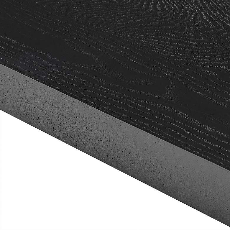 Image 2 Barney 43 1/2" Wide Black Stained Oak Wood Floating Wall Shelf more views