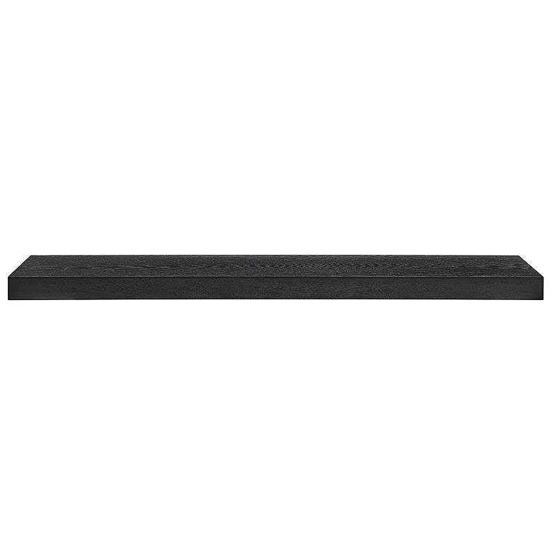 Image 4 Barney 43 1/2" Wide Black Stained Oak Wood Floating Wall Shelf more views
