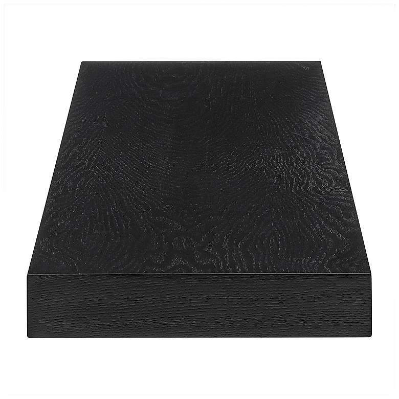 Image 5 Barney 43 1/2" Wide Black Stained Oak Wood Floating Wall Shelf more views