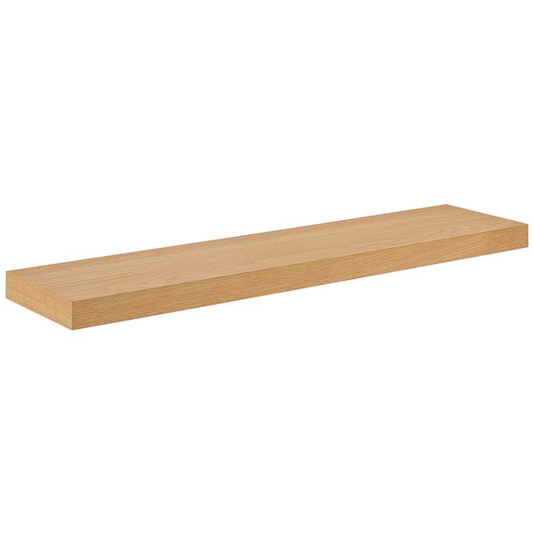 Image 2 Barney 43 1/2" Wide Oak Veneer Wood Floating Wall Shelf
