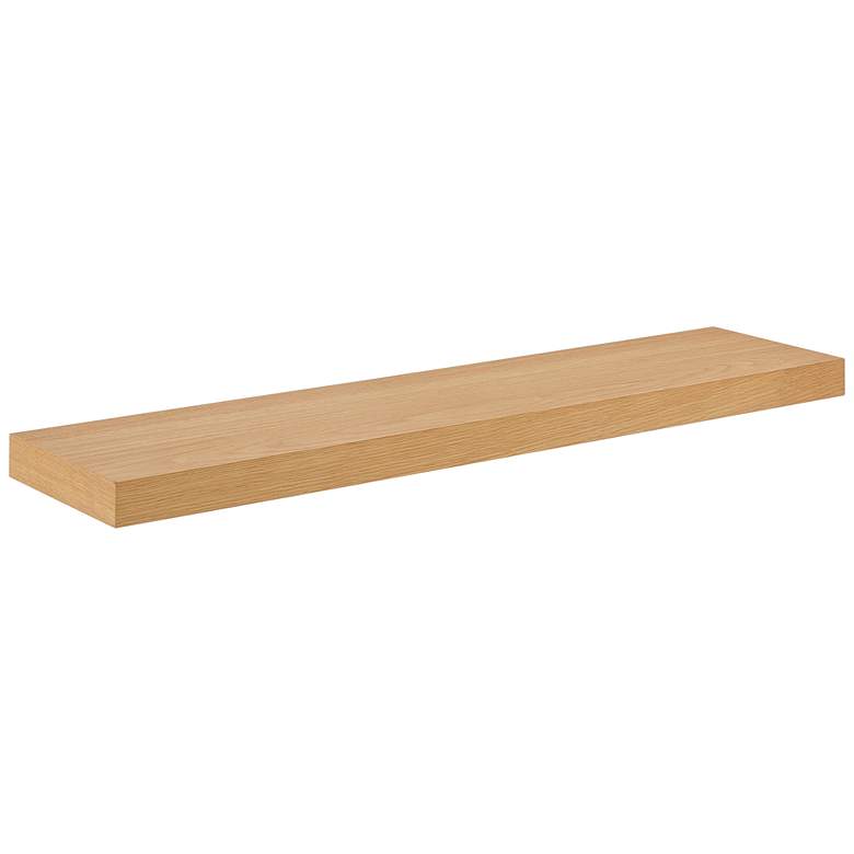 Image 2 Barney 43 1/2 inch Wide Oak Veneer Wood Floating Wall Shelf