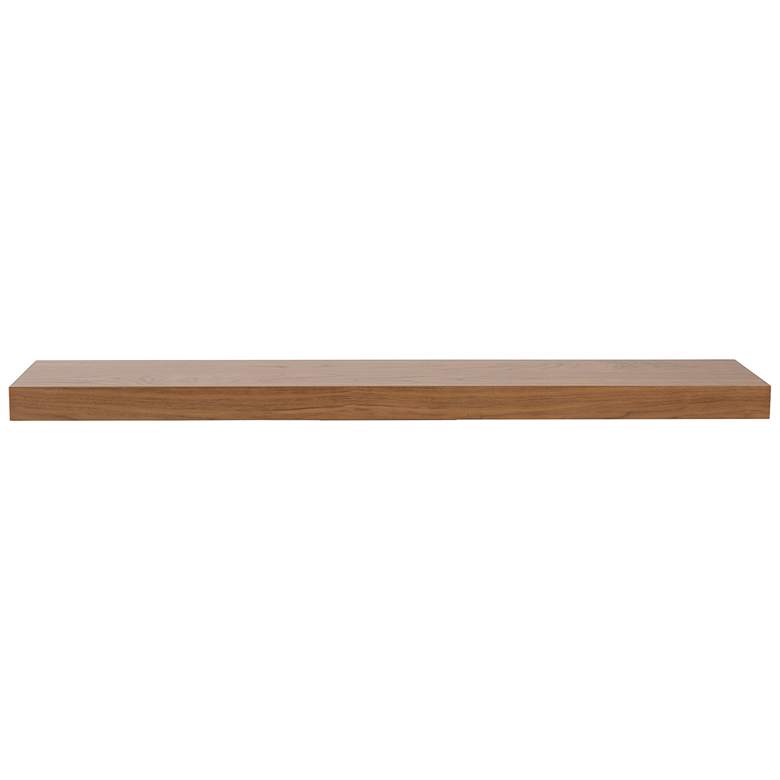 Image 3 Barney 43 1/2" Wide Walnut Veneer Wood Floating Wall Shelf more views