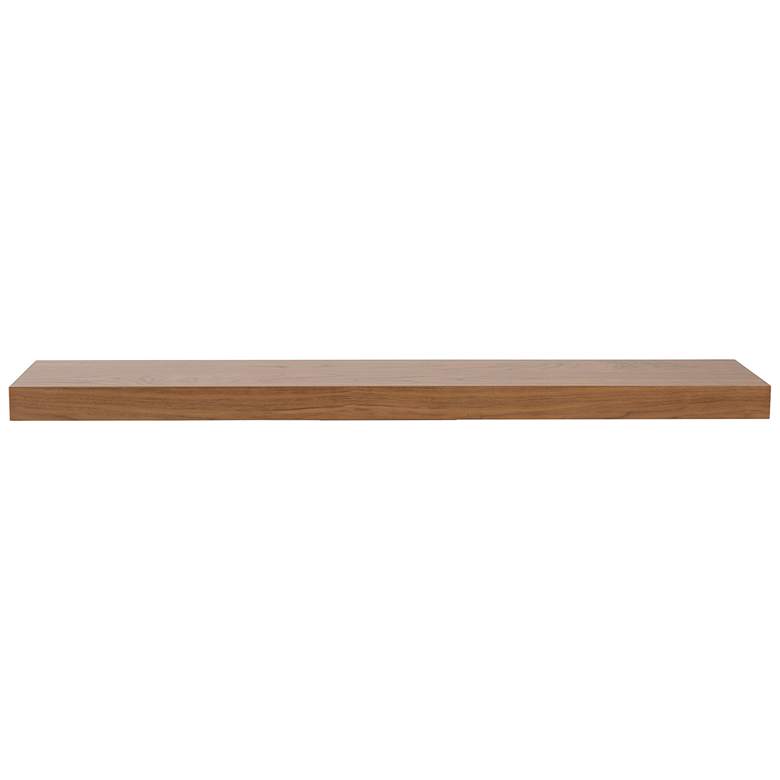 Image 3 Barney 43 1/2 inch Wide Walnut Veneer Wood Floating Wall Shelf more views