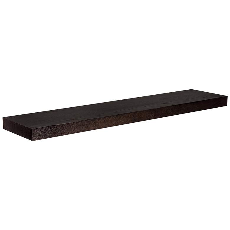 Image 1 Barney 43 1/2 inch Wide Wenge Stained Wood Floating Wall Shelf