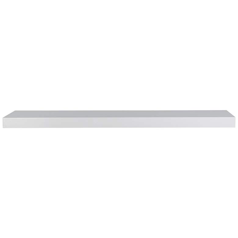 Image 1 Barney 43 1/2 inch Wide White Lacquer Wood Floating Wall Shelf