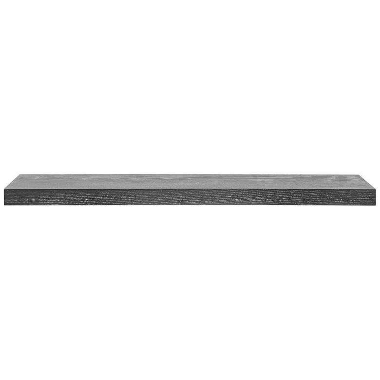 Image 5 Barney 43 1/2 inchW Gray Stained Oak Wood Floating Wall Shelf more views