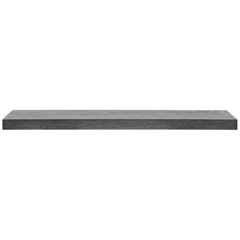 Image 5 Barney 43 1/2"W Gray Stained Oak Wood Floating Wall Shelf more views