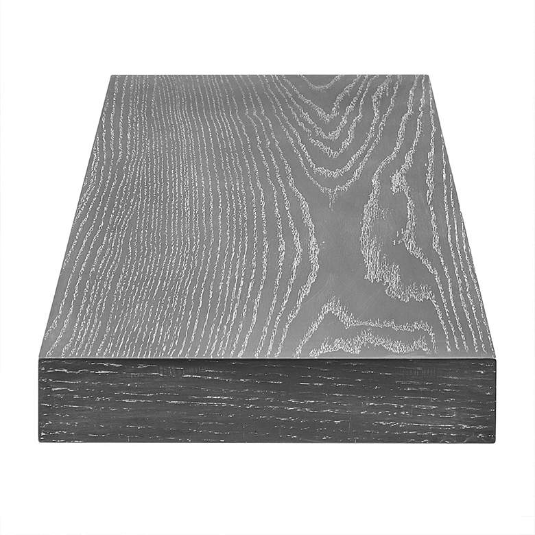 Image 7 Barney 43 1/2"W Gray Stained Oak Wood Floating Wall Shelf more views