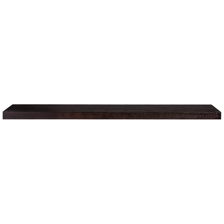 Image 4 Barney 74 3/4 inch Wide Wenge Stained Wood Floating Wall Shelf more views