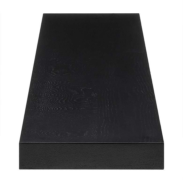 Image 4 Barney 74 3/4"W Black Stained Oak Wood Floating Wall Shelf more views