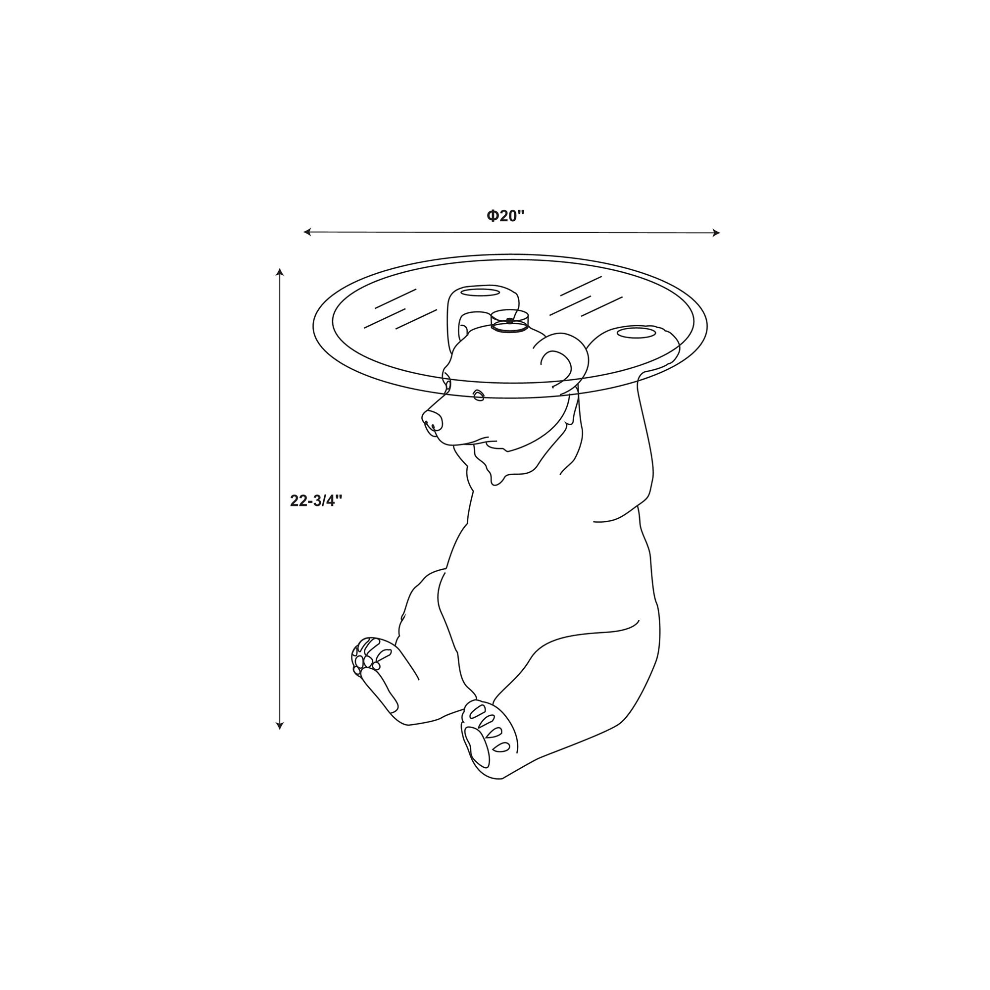 Barney Bear 20" Wide Dark Brown Side Table