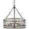 Barnum 24"W Bronze and Gray Wood 5-Light Drum Pendant Light