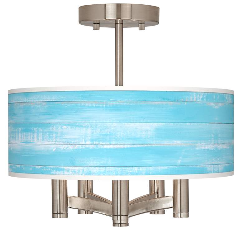 Image 1 Barnyard Blue Ava 5-Light Nickel Ceiling Light