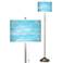 Barnyard Blue Brushed Nickel Pull Chain Floor Lamp