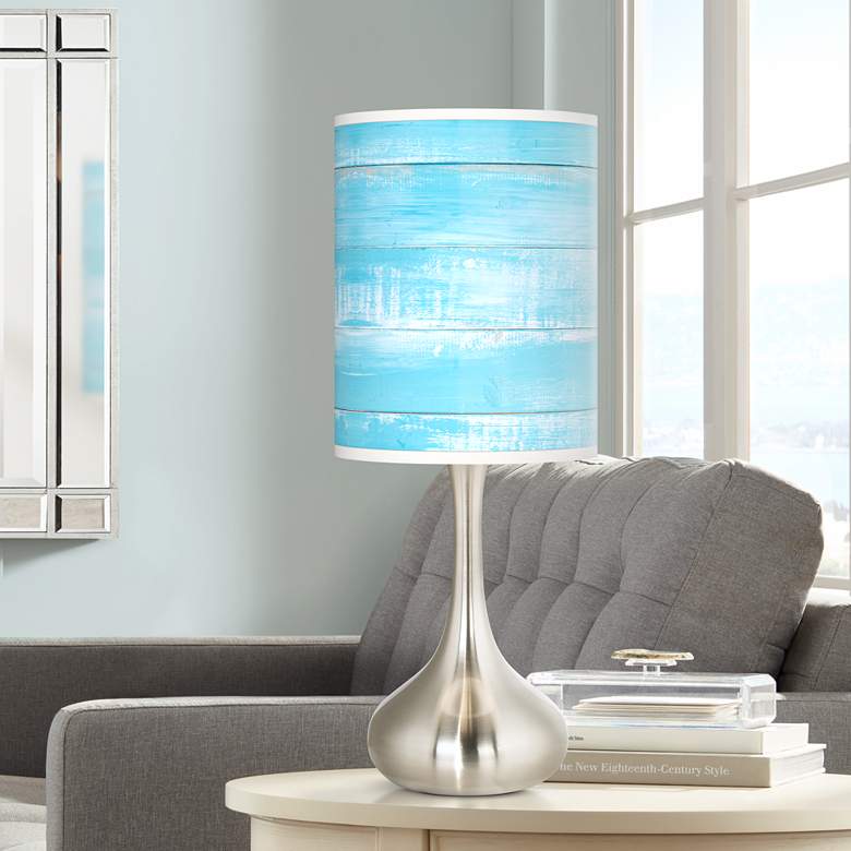 Barnyard Blue Giclee Modern Droplet Table Lamp