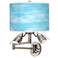 Barnyard Blue Giclee Plug-In Swing Arm Wall Lamp