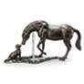 1_Barnyard Pals 25 1/2"W Horse and Dog Aluminum Garden Statue