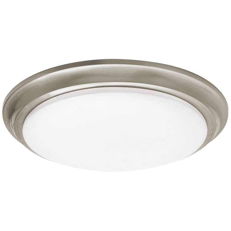 Image 1 Baron 12" Wide Satin Nickel LED Flush Mount