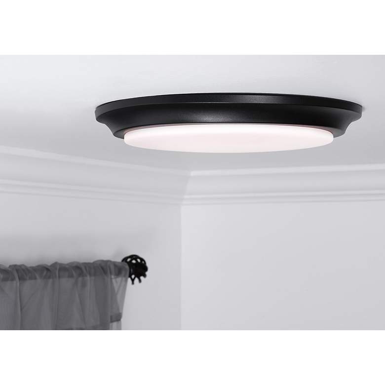 Image 2 Baron 14" Wide Black LED Flush Mount more views