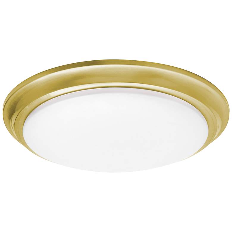 Image 2 Baron 14" Wide Satin Brass LED Flush Mount