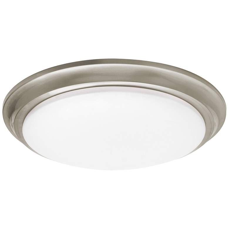 Image 1 Baron 14" Wide Satin Nickel LED Flush Mount