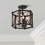 Baron 15" Wide Marcado Black Ceiling Light by Quoizel