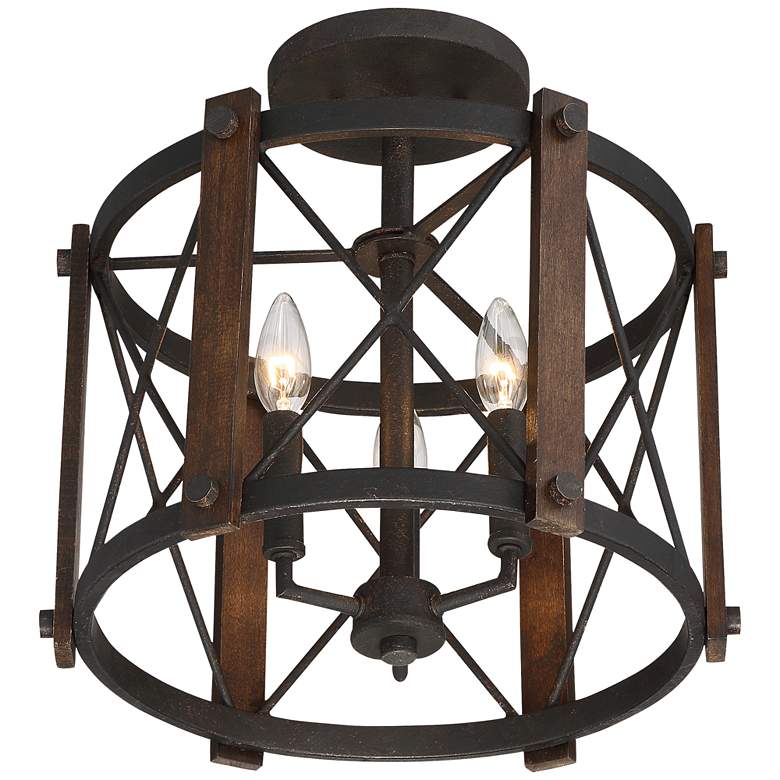 Baron 15&quot; Wide Marcado Black Ceiling Light by Quoizel more views