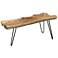 Baron 39.5" Wide Natural Teak Wood Coffee Table with Paperclip Legs