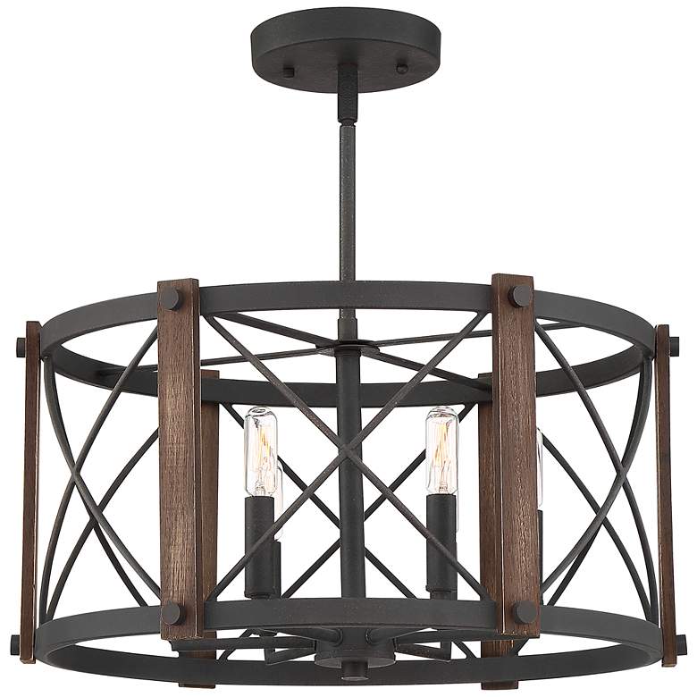 Image 1 Baron 6-Lt Black Semi-flush mount