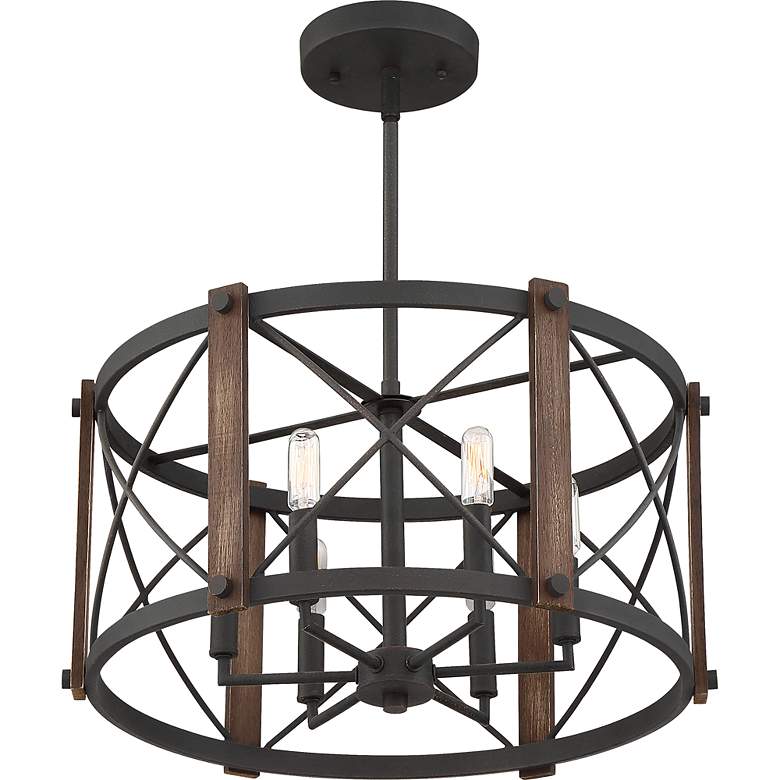 Image 2 Baron 6-Lt Black Semi-flush mount more views