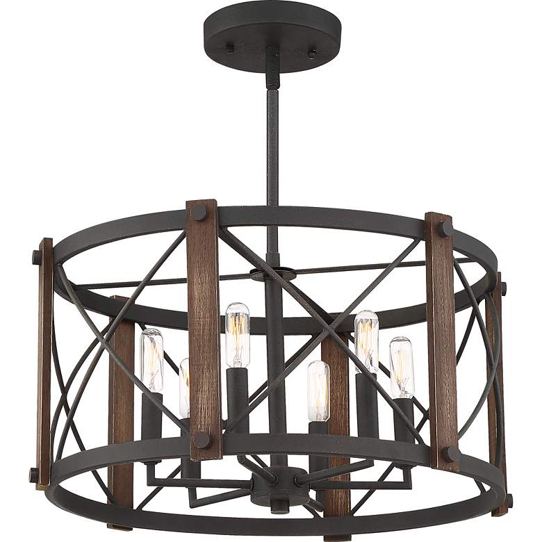 Image 3 Baron 6-Lt Black Semi-flush mount more views
