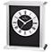 Baron Brushed Aluminum 6 1/4" High Bulova Mantel Clock
